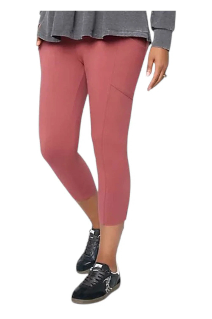 LOGO Layers by Lori Goldstein Women's Cropped Legging Apple Butter - Regular